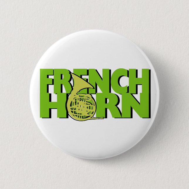 French Horn 2 Inch Round Button (Front)