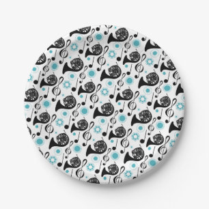 French Horn and Music Themed Paper Plate