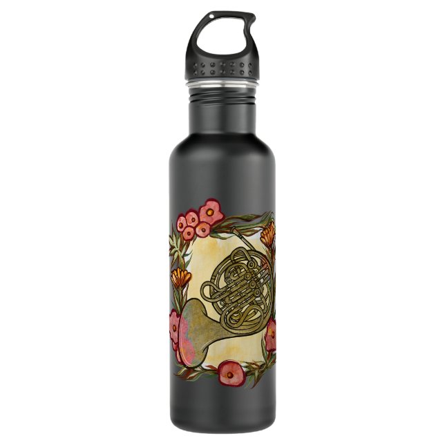 French Horn Art Band Class Music 710 Ml Water Bottle (Front)