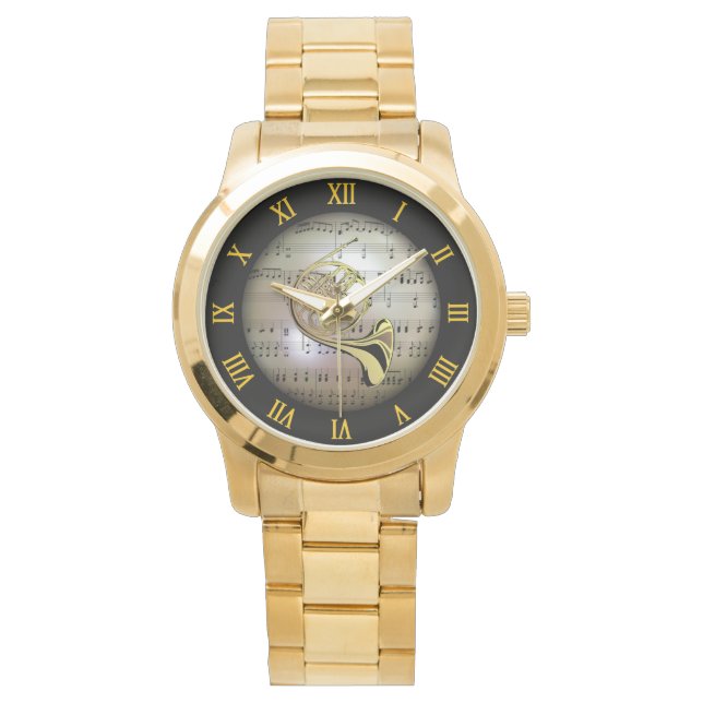 French Horn ~ Background “The Musical Planet” * ~ Watch (Front)