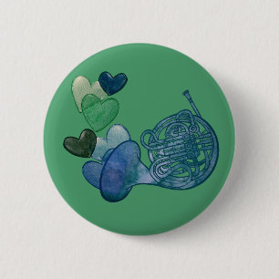 French Horn Band Music Class 2 Inch Round Button