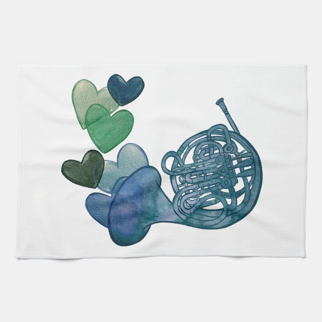 French Horn Band Music Class                       Kitchen Towel (Horizontal)