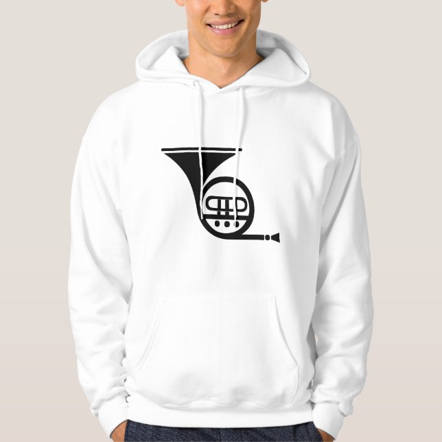 French Horn - Black Hoodie (Front)