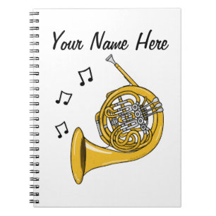 French Horn Brass Musician Music Teacher Custom Notebook