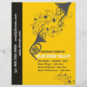 French Horn Brass Musicians Musical Music Festival Flyer