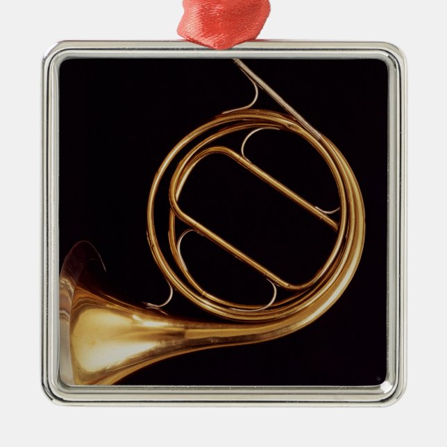 French Horn, by Marcel Auguste Raoux Metal Ornament (Front)