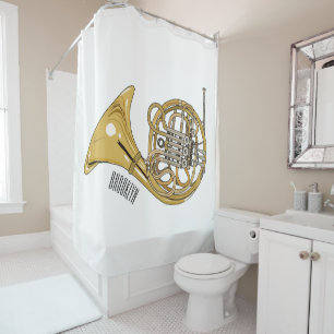 French horn cartoon illustration 