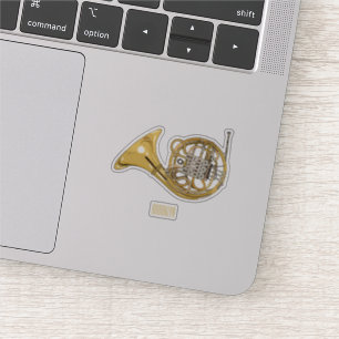 French horn cartoon illustration 