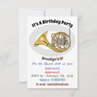French horn cartoon illustration