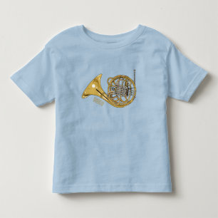 French horn cartoon illustration toddler t-shirt