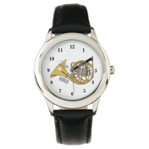 French horn cartoon illustration watch