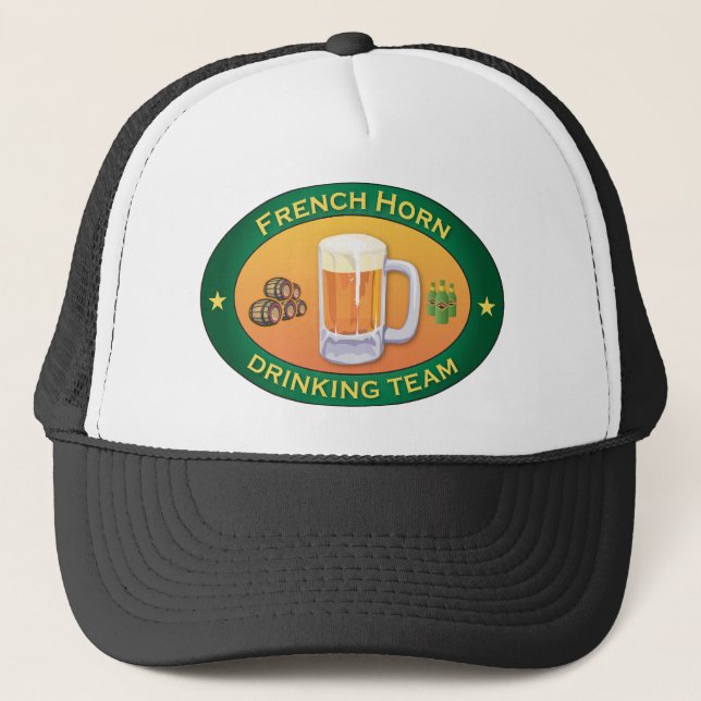French Horn Drinking Team Trucker Hat (Front)