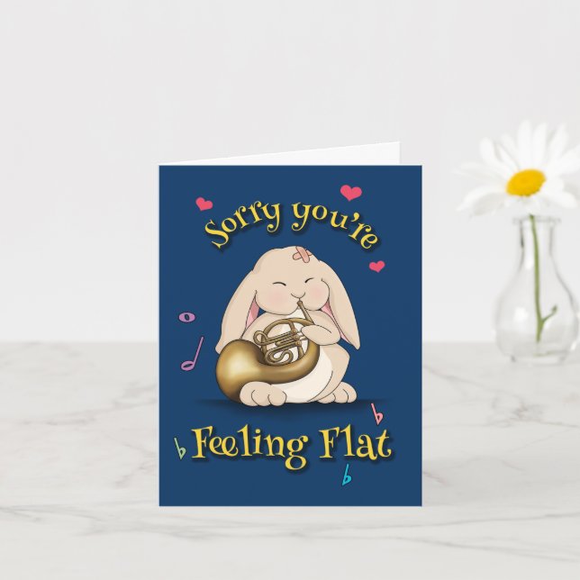 French Horn Get Well Soon Card (Small Plant)