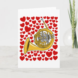 French Horn Hearts Valentines Anniversary Card
