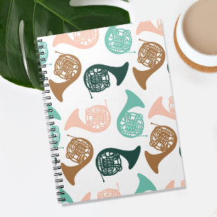 French Horn Instrument Musician Band Orchestra Notebook