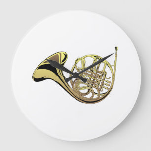 French Horn Large Clock