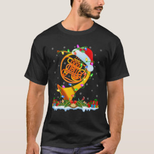 French Horn Lover Matching Santa Hat French Horn C T-Shirt
