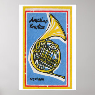 French Horn - Matchbox Print - Aesthetic Wall Art