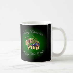 French Horn  ~ “Merry Christmas & Happy New Year" Coffee Mug