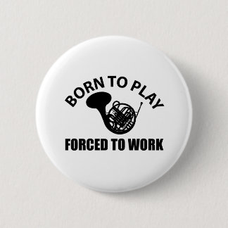 french horn music designs 2 inch round button