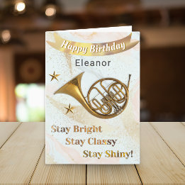 French Horn Music Lover's Personalized Birthday Card
