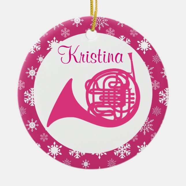 French Horn Music Personalized Ornament (Front)