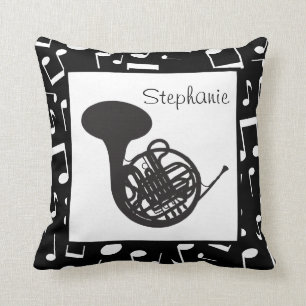 French Horn Music Personalized Throw Pillow Gift