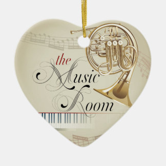 French Horn Music Room Ceramic Ornament