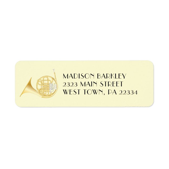 French Horn Musician Band Teacher Label (Front)