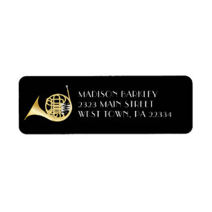 French Horn Musician Band Teacher Label