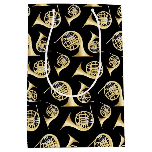 French Horn Musician Band Teacher Medium Gift Bag (Front)