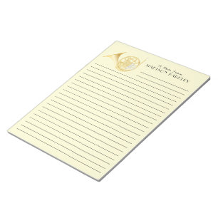 French Horn Musician Band Teacher Notepad