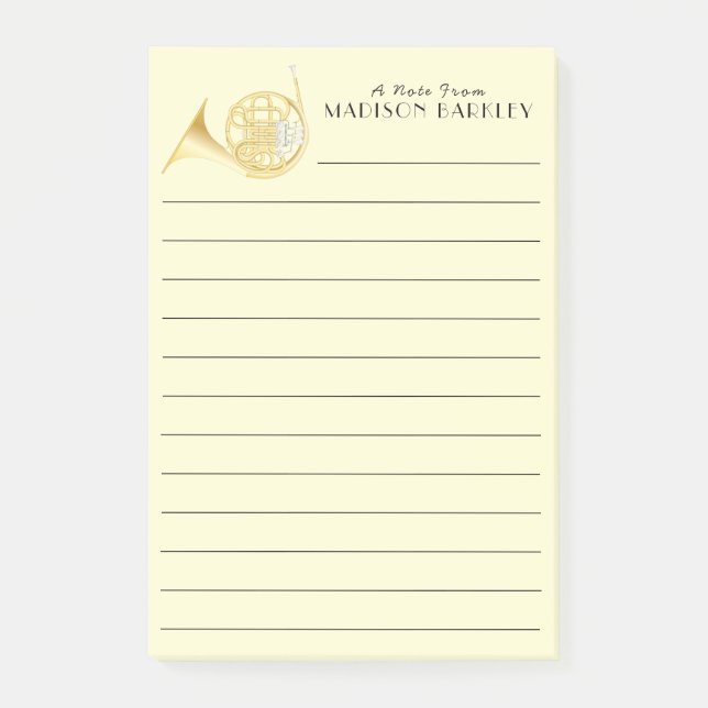 French Horn Musician Band Teacher Post-it Notes (Front)