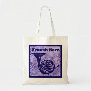 French Horn on Purple Tote Bag