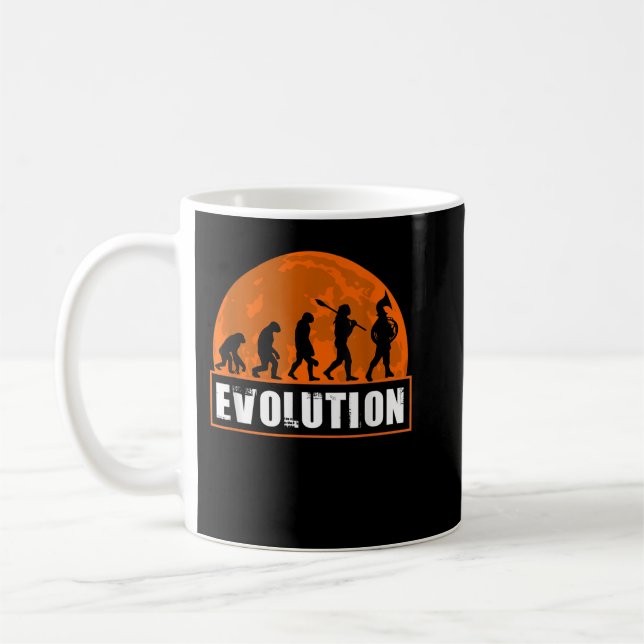 French Horn Player, Funny French Horn Evolution4 Coffee Mug (Left)