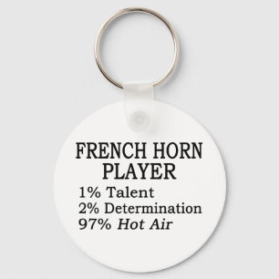 French Horn Player Hot Air Keychain