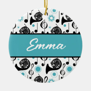 French Horn Player Musician Gift Personalized Ceramic Ornament