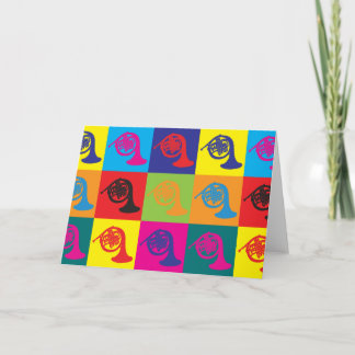 French Horn Pop Art Card