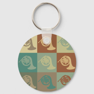 French Horn Pop Art Keychain