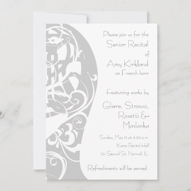 French Horn Recital Invitation (Front)