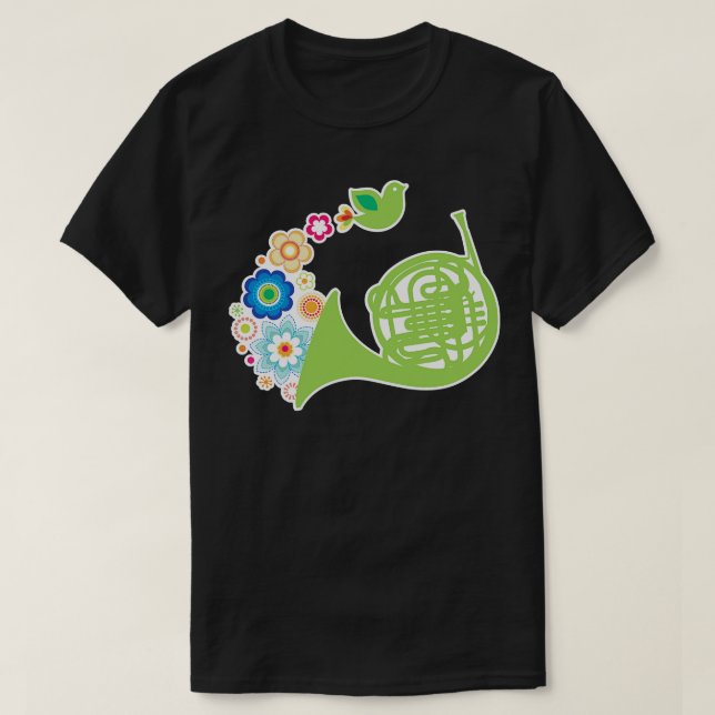 French Horn retro T-Shirt (Design Front)