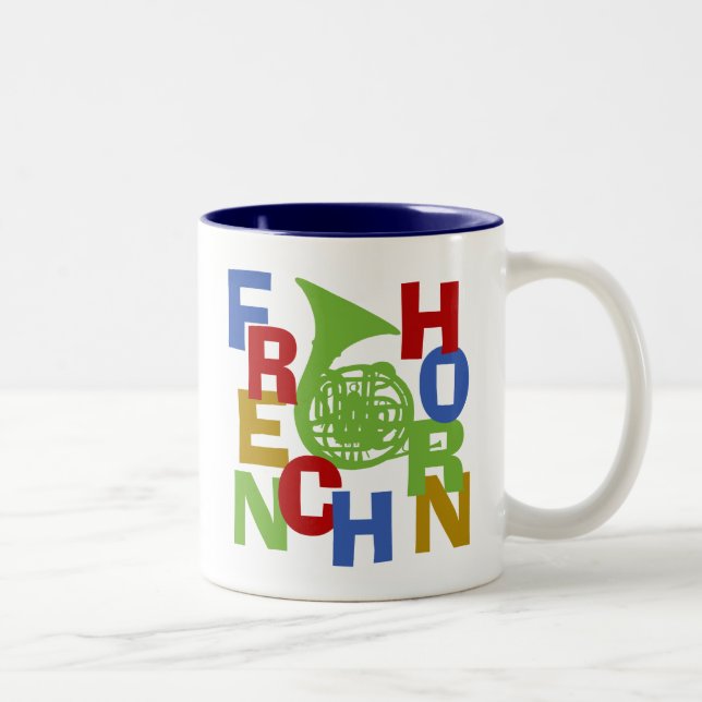 French Horn Scramble Two-Tone Coffee Mug (Right)
