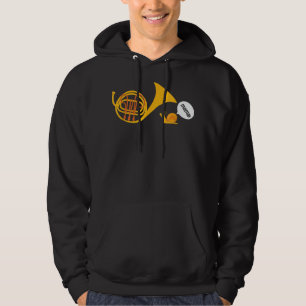French Horn Snail Mama, Funny Musician, Music Inst Hoodie