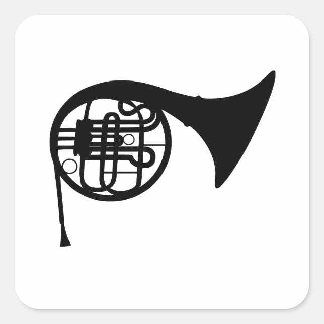 French Horn Square Sticker (Front)