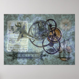 French Horn Steampunk Medley Poster