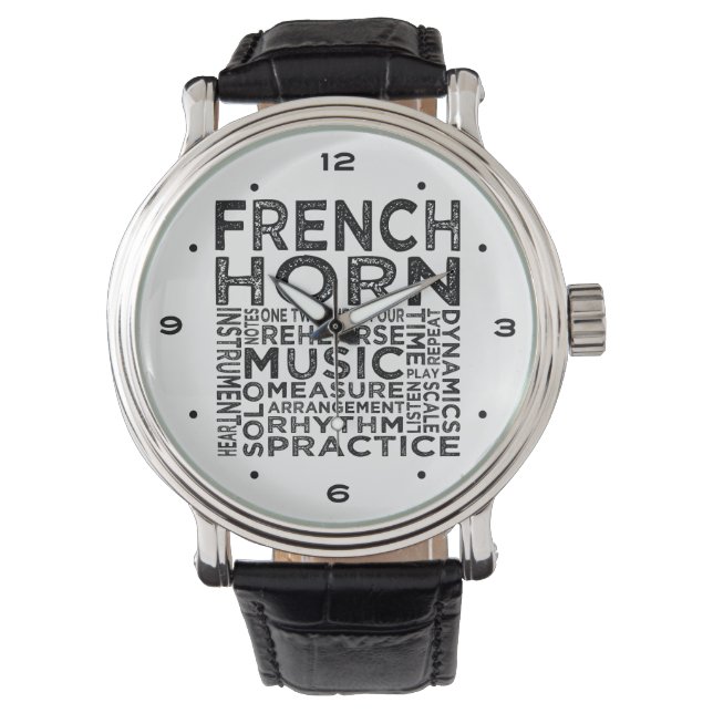 French Horn Typography Watch (Front)