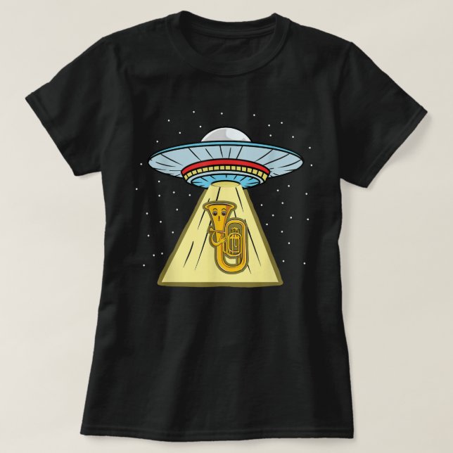 French Horn Ufo Abduction3 T-Shirt (Design Front)