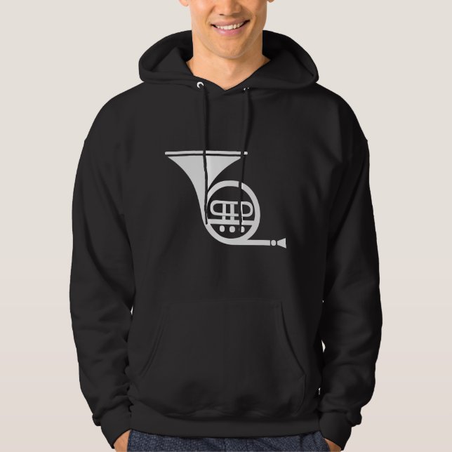 French Horn - White Hoodie (Front)