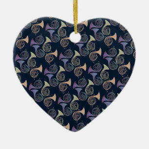 French Horns Art cute French horn designs Ceramic Ornament