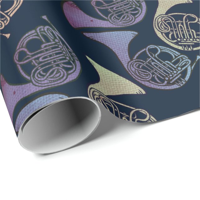 French Horns Art cute French horn designs          Wrapping Paper (Roll Corner)